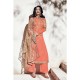 Peachy Orange Indian Party Salwar Suit