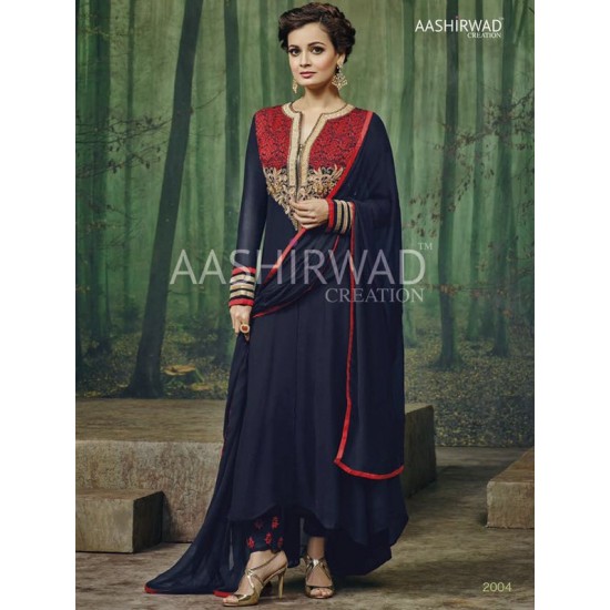 BLUE INDIAN DESIGNER ANARKALI SALWAR SUIT