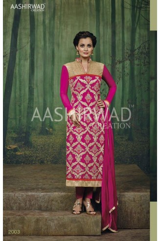 FUCHSIA DIA MIRZA DESIGNER SALWAR KAMEEZ