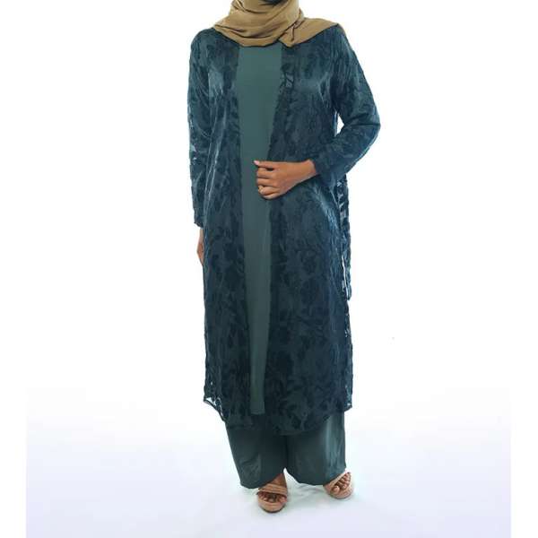 Green Belted Jacket Style Modest Co-ord Outfit