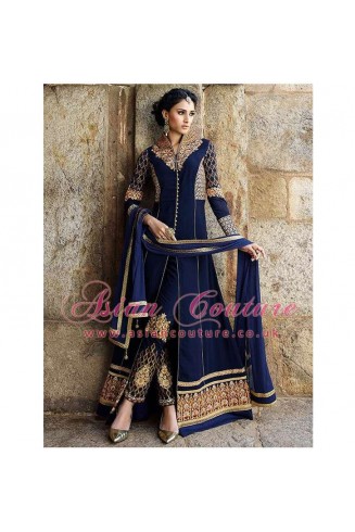 Navy Blue Fancy Indian Anarkali Dress