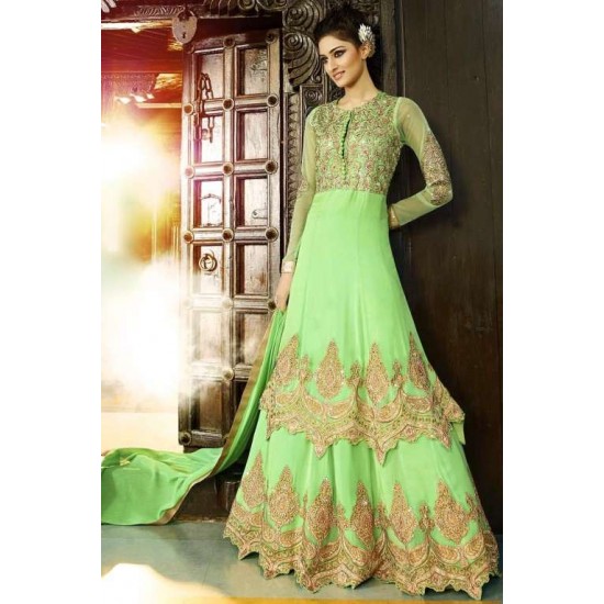 Light Green Designer Dress Maxi Gown    Light Green Designer Dress Maxi Gown