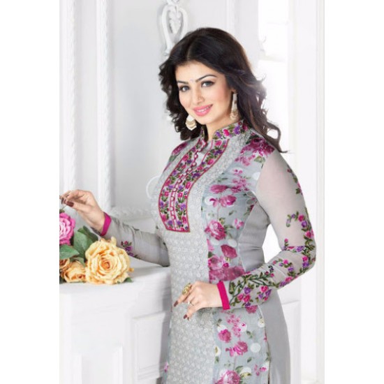 Grey Printed Suit Pakistani Street Wear