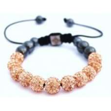 NEW CHAMPAGNE CRYSTAL BALL BRACELET WITHOUT STRING