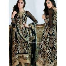 ZCT 138 GUL AHMAD BLACK COLOUR EMBROIDERED CHIFFON SUIT