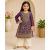 Plum Embroidered Chiffon Girls Suit