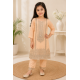 Orange Embroidered Cotton Girls Salwar Suit