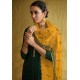 Green Mehndi Mayoun Gharara Style Suit