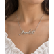 Amelia Silver Plated Personalised Flower Necklace