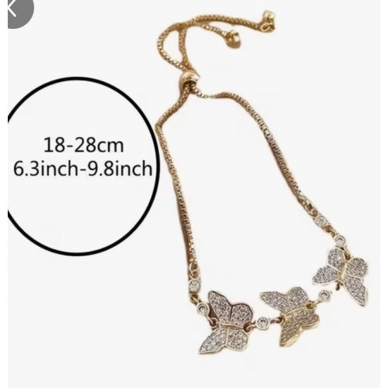 Gold Plated Butterfly Adjustable Bracelet