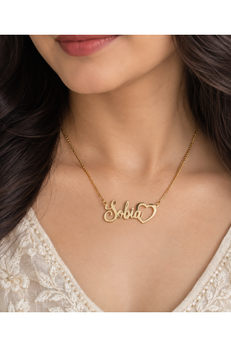 Sobia Gold Plated Heart Chain Necklace