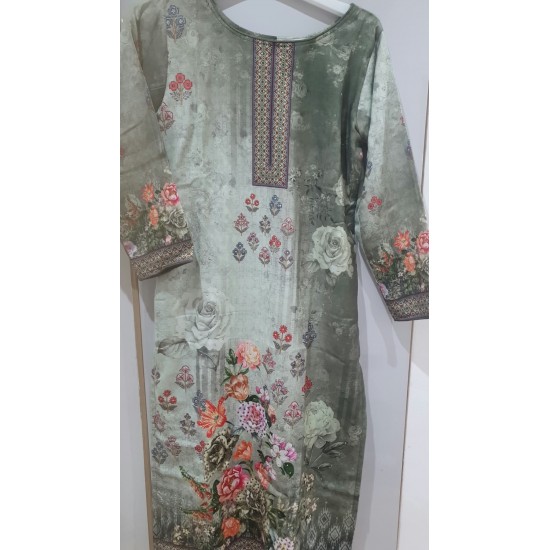 Pista green printed designer salwar kameez