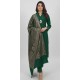 Luxury Green Rayon Salwar Suit with Warm Jacquard Shawl