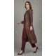 Maroon Pashmina Style Winter Co-ord Set Premium Woven Heritage Jacket Suit