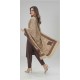 Chocolate Brown Winter Rayon Co-ord Suit with Printed Pashmina Shawl