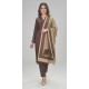 Chocolate Brown Winter Rayon Co-ord Suit with Printed Pashmina Shawl
