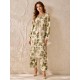 Green Printed Linen Pakistani Style Co-ord Set