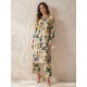 Teal Floral Printed Linen Readymade Co-Ord Set