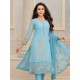 Blue Embroidered Indian Suit