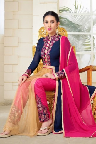 Blue & Pink Indian Designer Suit