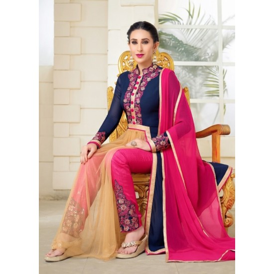 Blue & Pink Indian Designer Suit