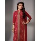 Red Cotton Salwar Kameez Indian Party Wear 