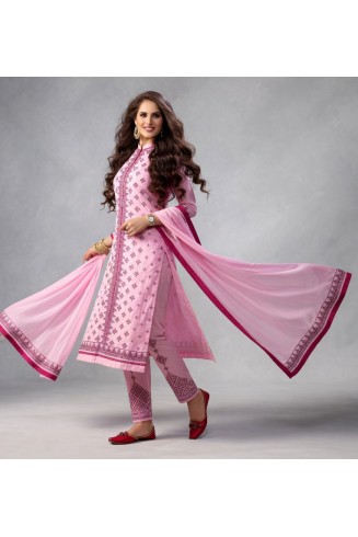 Baby Pink Cotton Dress Salwar Kameez Ladies Outfit