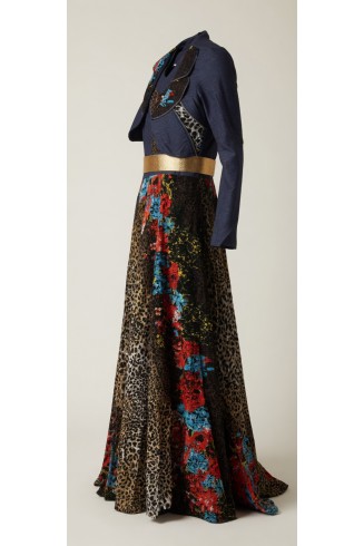 Marvelous Mesh Overlay Belted Maxi Dress