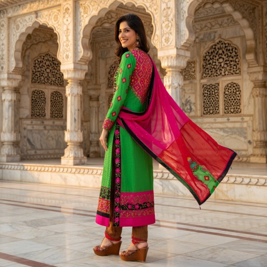 Green Flash AAFREEN PARTY WEAR GEORGETTE CHURIDAR SHALWAR SUIT