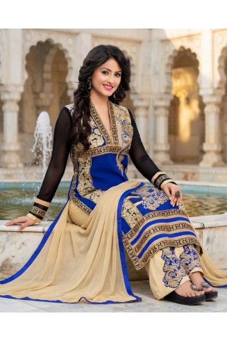 ROYAL BLUE INDIAN WEDDING PALAZZO SALWAR SUIT