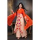 Peach Heena Khan Coral and Bisque Georgette Party Wear Salwar Kamiz