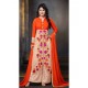 Peach Heena Khan Coral and Bisque Georgette Party Wear Salwar Kamiz