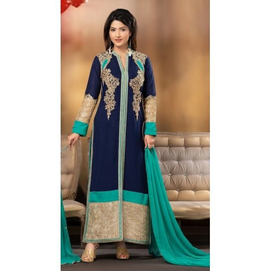 NAVY BLUE INDIAN PARTY WEAR PALAZZO SUIT