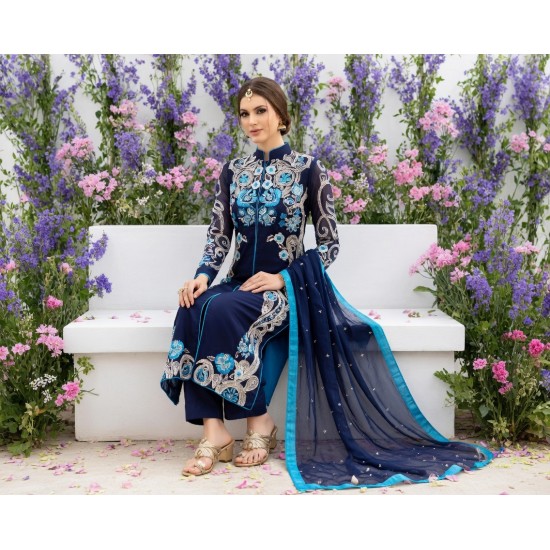 Navy Blue Indian Designer Salwar Suit