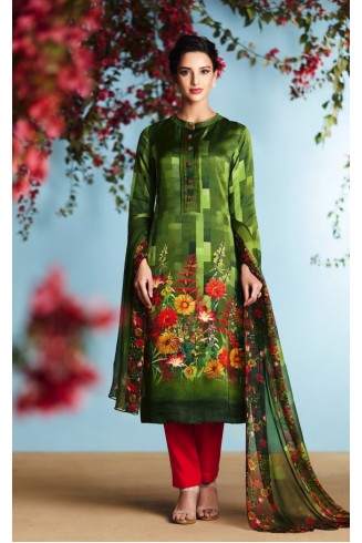 Green Digital Printed Indian Traditional Salwar Suit