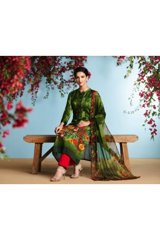Green Digital Printed Indian Traditional Salwar Suit