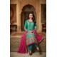 Green Georgette Straight Cut Embroidered Salwar Suit