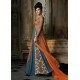 Blue & Orange Wedding Gown Indian Designer Anarkali Dress