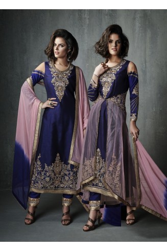 Blue Embellished Pakistani Wedding Salwar Suit