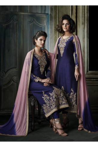 Blue Embellished Pakistani Wedding Salwar Suit