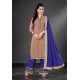Brown & Blue Kurti Style Palazzo Salwar Suit