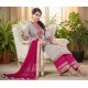Grey & Hot Pink Palazzo Style Salwar Suit 