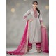 Grey & Hot Pink Palazzo Style Salwar Suit 