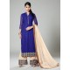 Blue & Cream Casual Palazzo Style Suit 