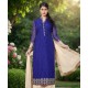 Blue & Cream Casual Palazzo Style Suit 