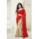 Red Chiffon Georgette Unstitched Indian Saree