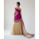 Purple & Gold Embroidered Skirt Style Lehenga Churidar Dress