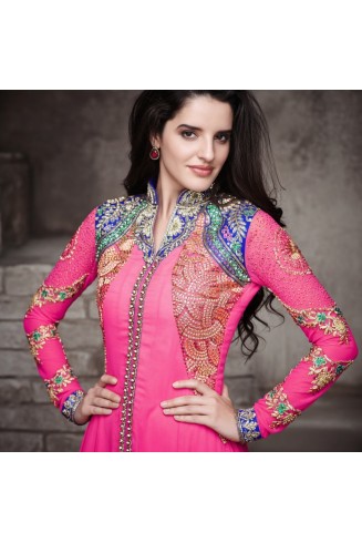 Pink Z1001 Zeel Gorgeous Long Flowing Dresses 