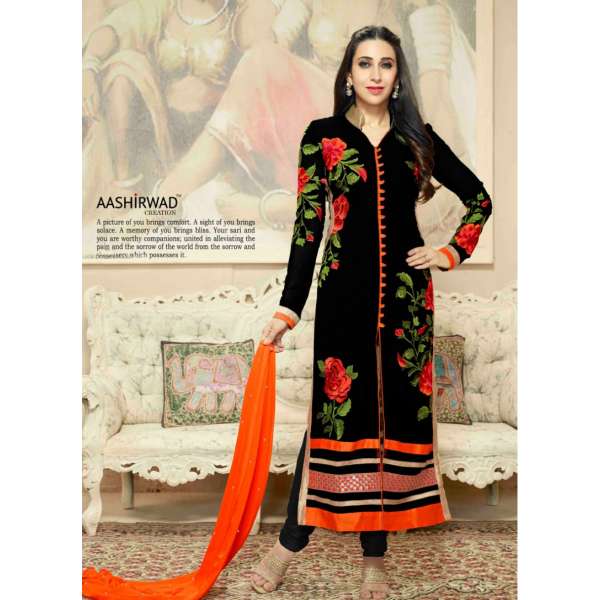 Black Georgette Suit Indian Designer Evening Dress