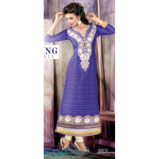Purple Velvet Brasso Embroidered Long Sleeves Salwar Kameez Suit (purple)